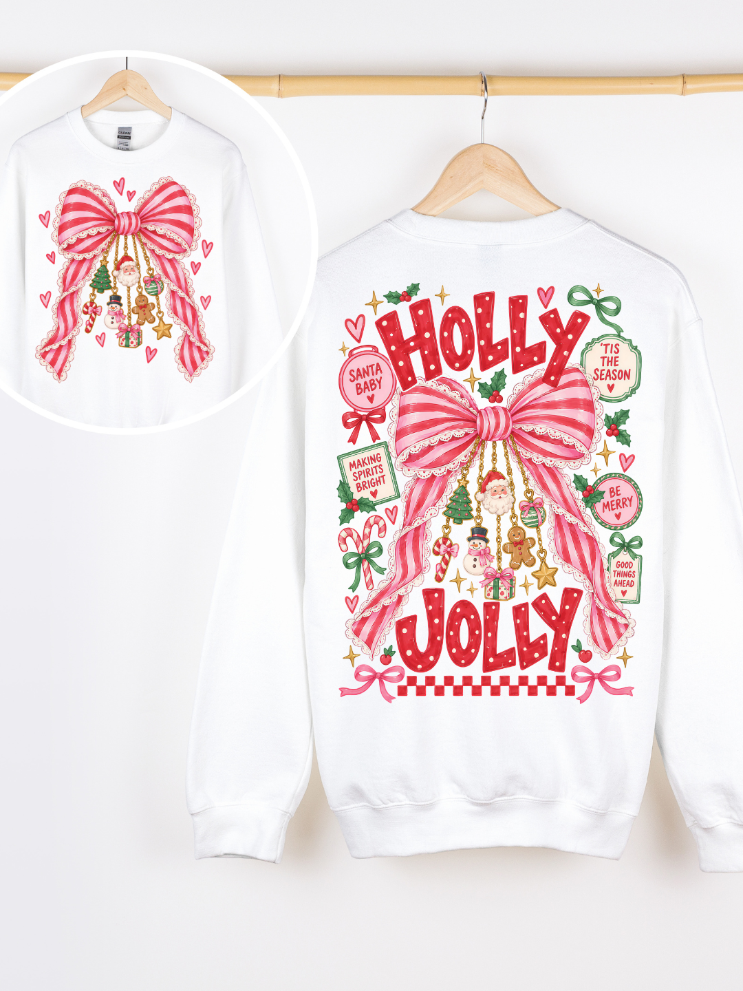 HOLLY JOLLY FRONT & BACK| DTF TRANSFER