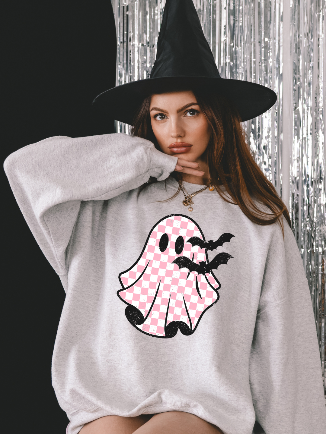 CHECKERED GHOST CREWNECK