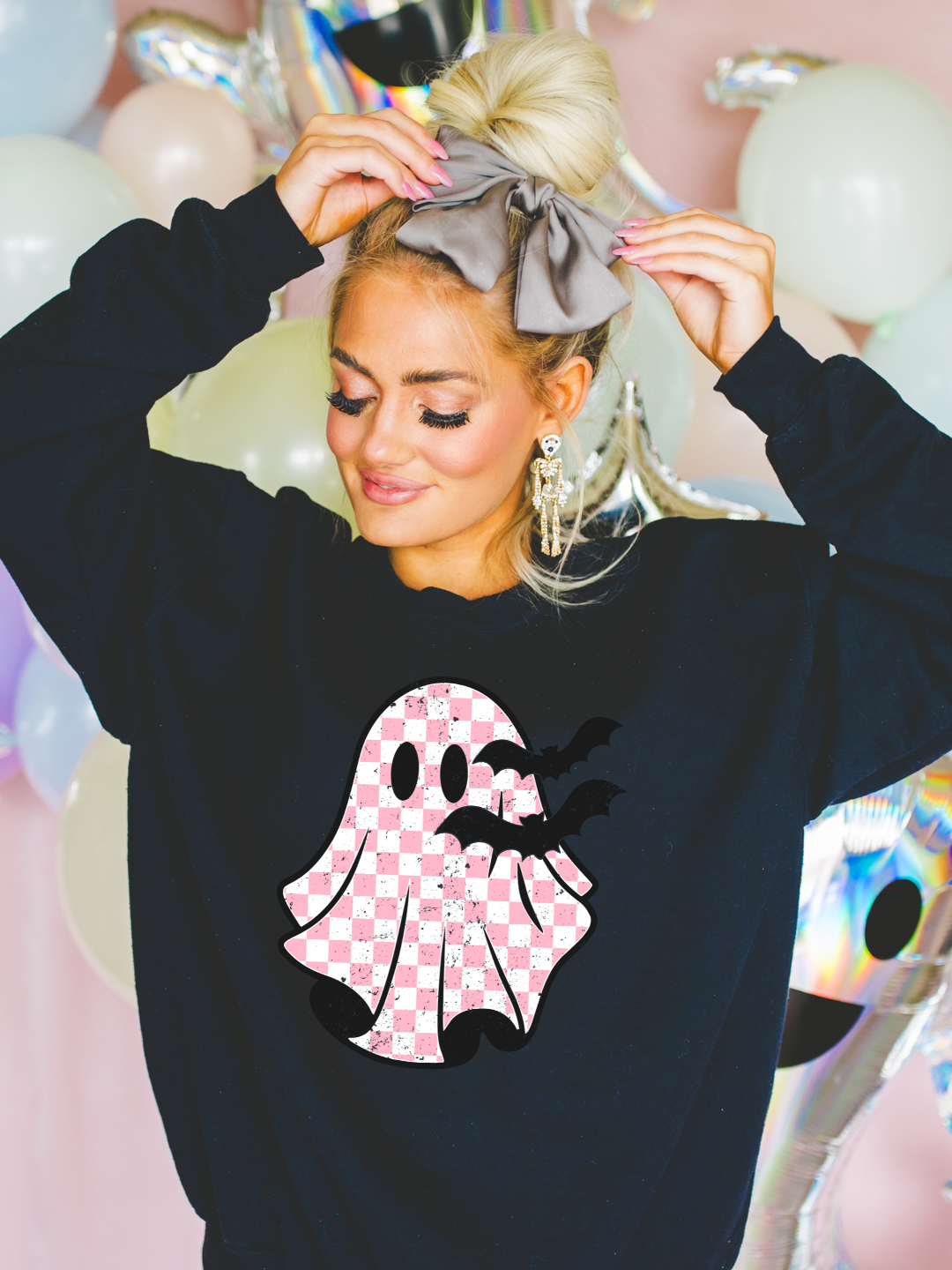 CHECKERED GHOST CREWNECK