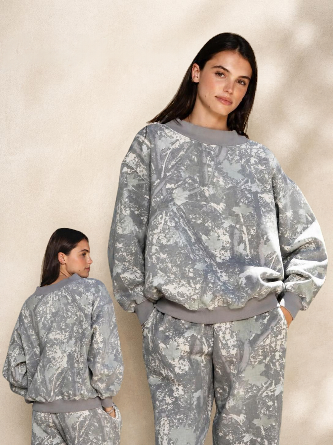 CAMO MOCKNECK FLEECE SWEATSHIRT