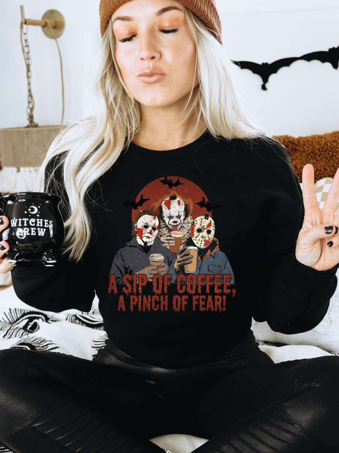 SIP OF COFFEE, PINCH OF FEAR CREWNECK