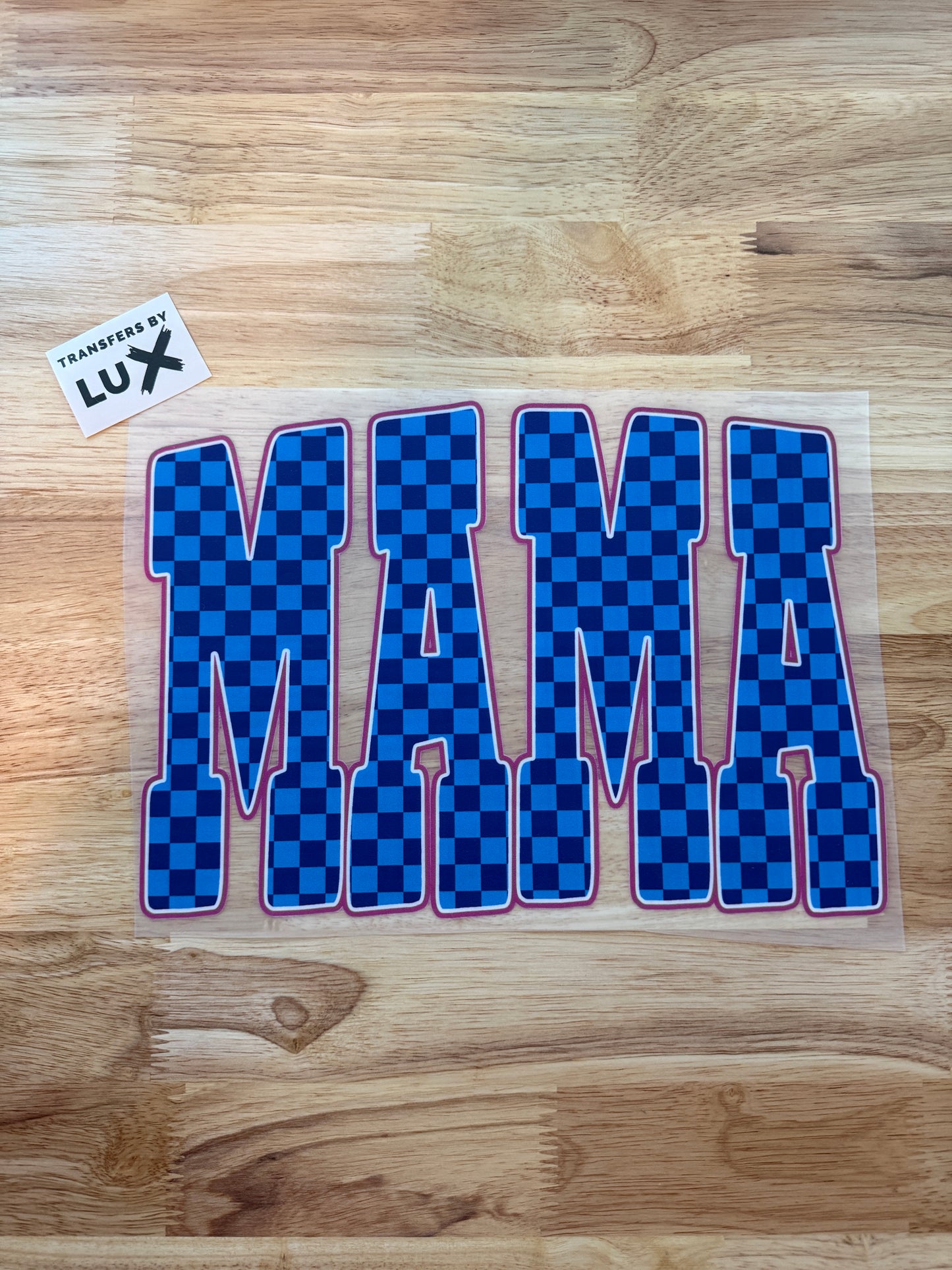 MAMA BLUE CHECKERED | DTF TRANSFER