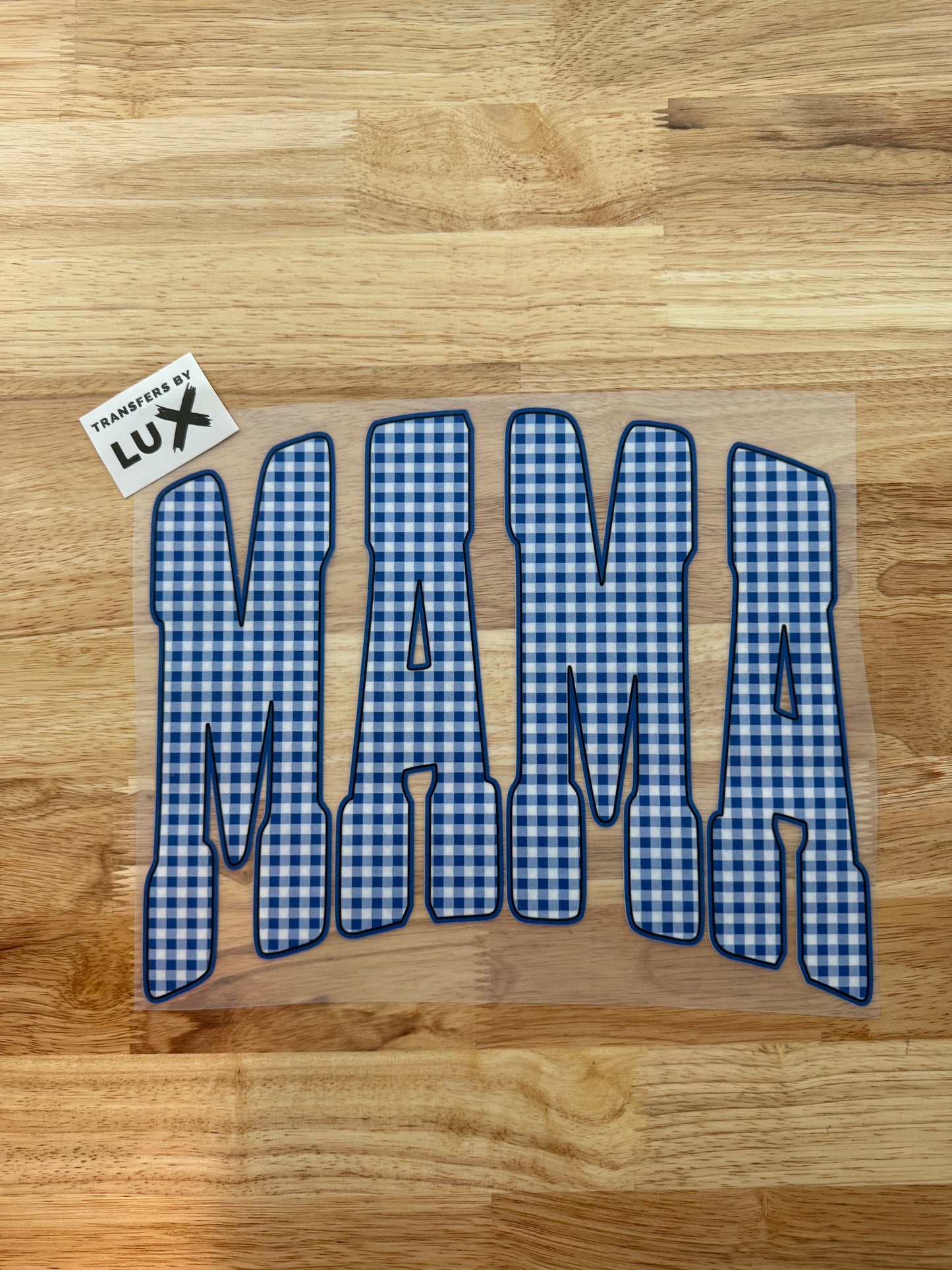 MAMA BLUE GINGHAM | DTF TRANSFER