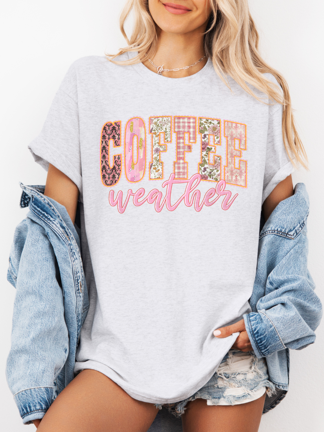 PATCHWORK COFFEE WEATHER T-SHIRT