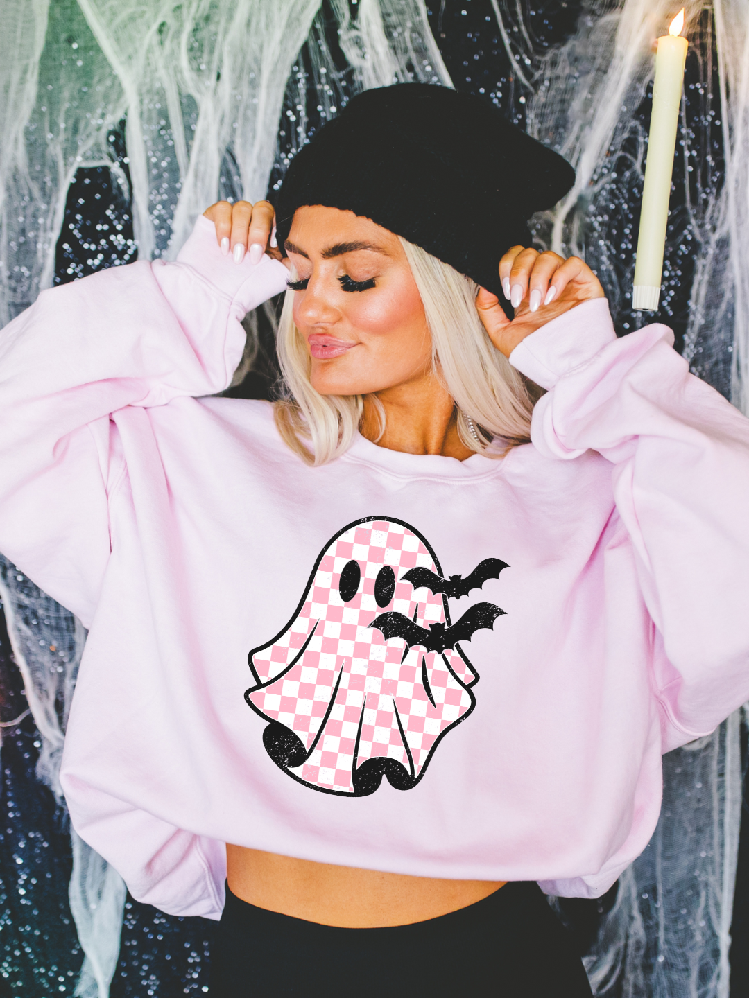 CHECKERED GHOST CREWNECK