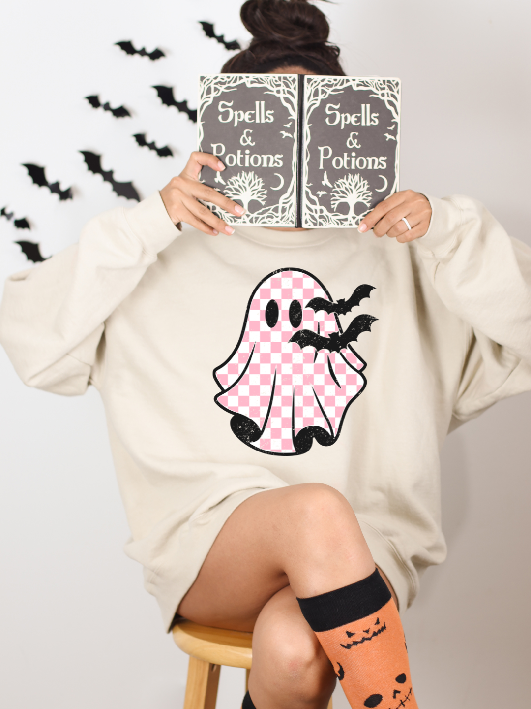 CHECKERED GHOST CREWNECK