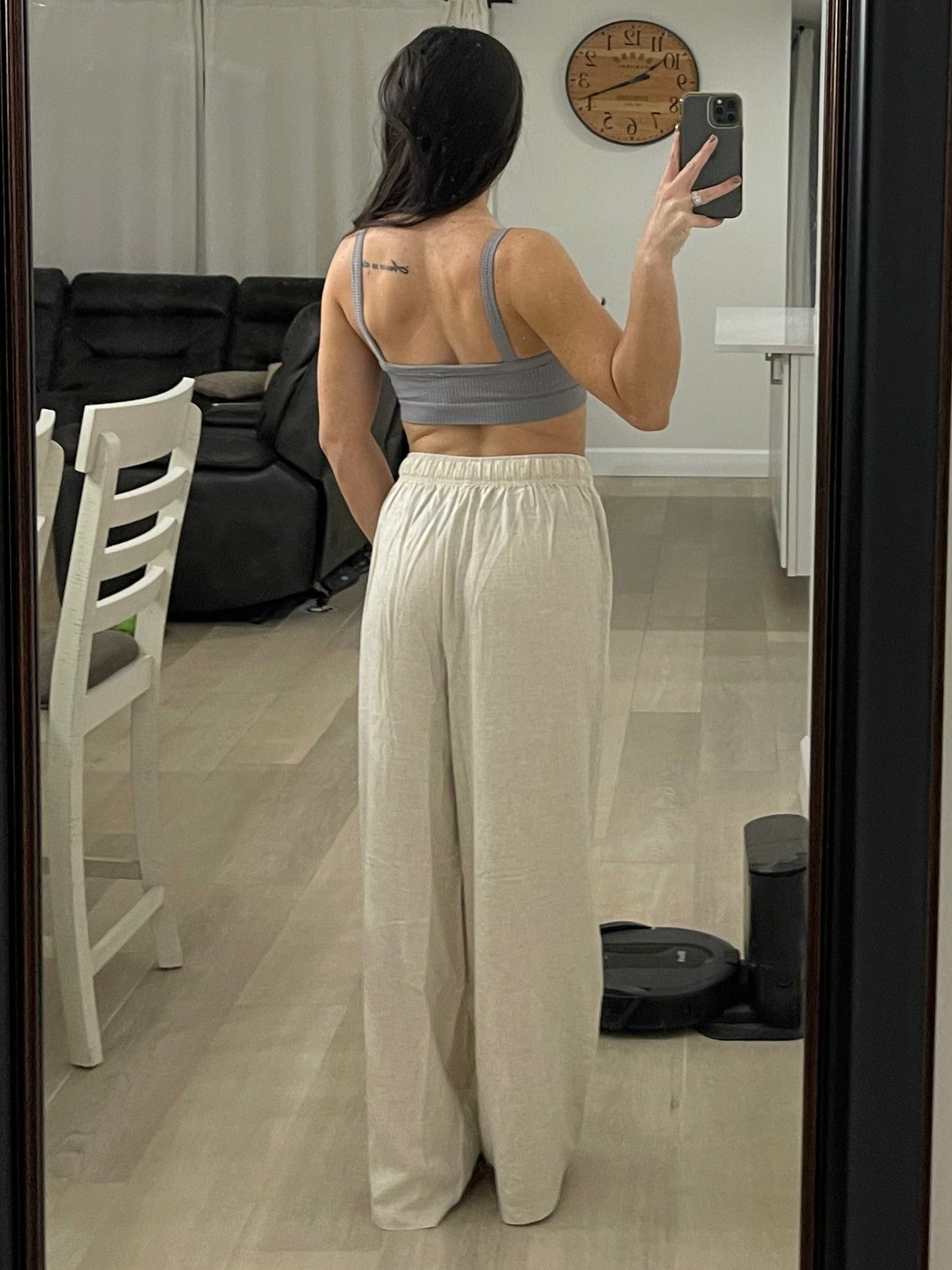 OATMEAL LINEN PANTS