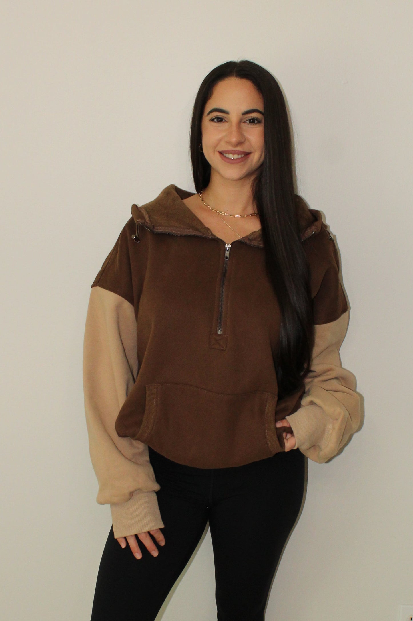 AUTUMN COLOR BLOCK FLEECE HOODIE