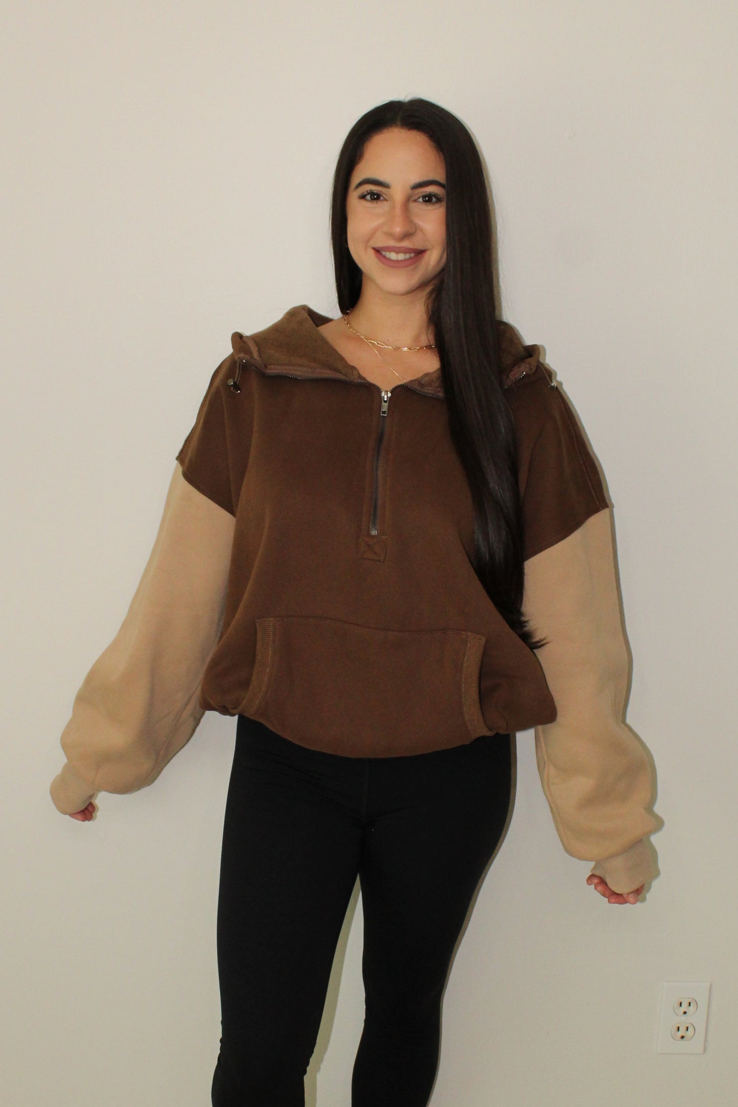 AUTUMN COLOR BLOCK FLEECE HOODIE