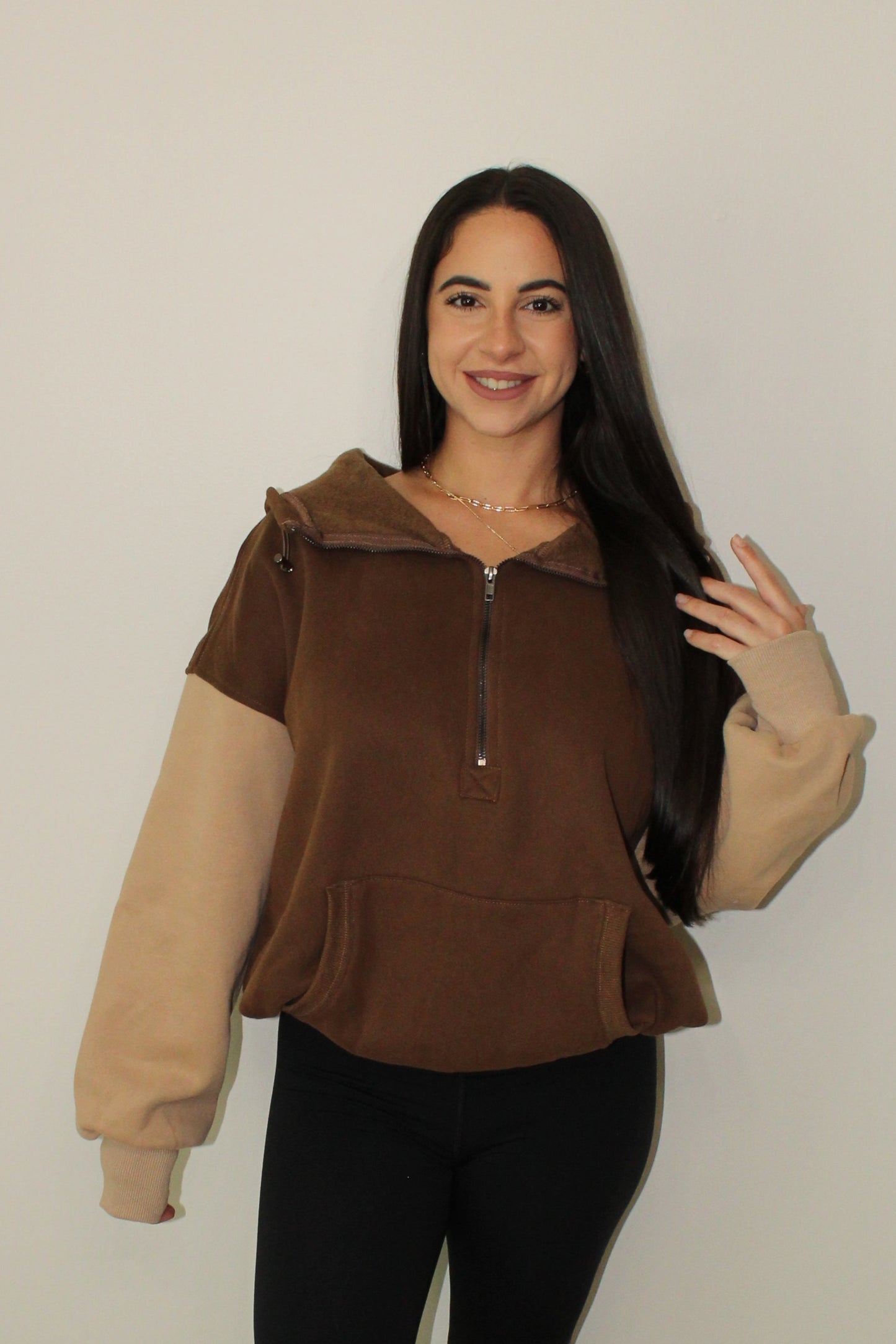 AUTUMN COLOR BLOCK FLEECE HOODIE