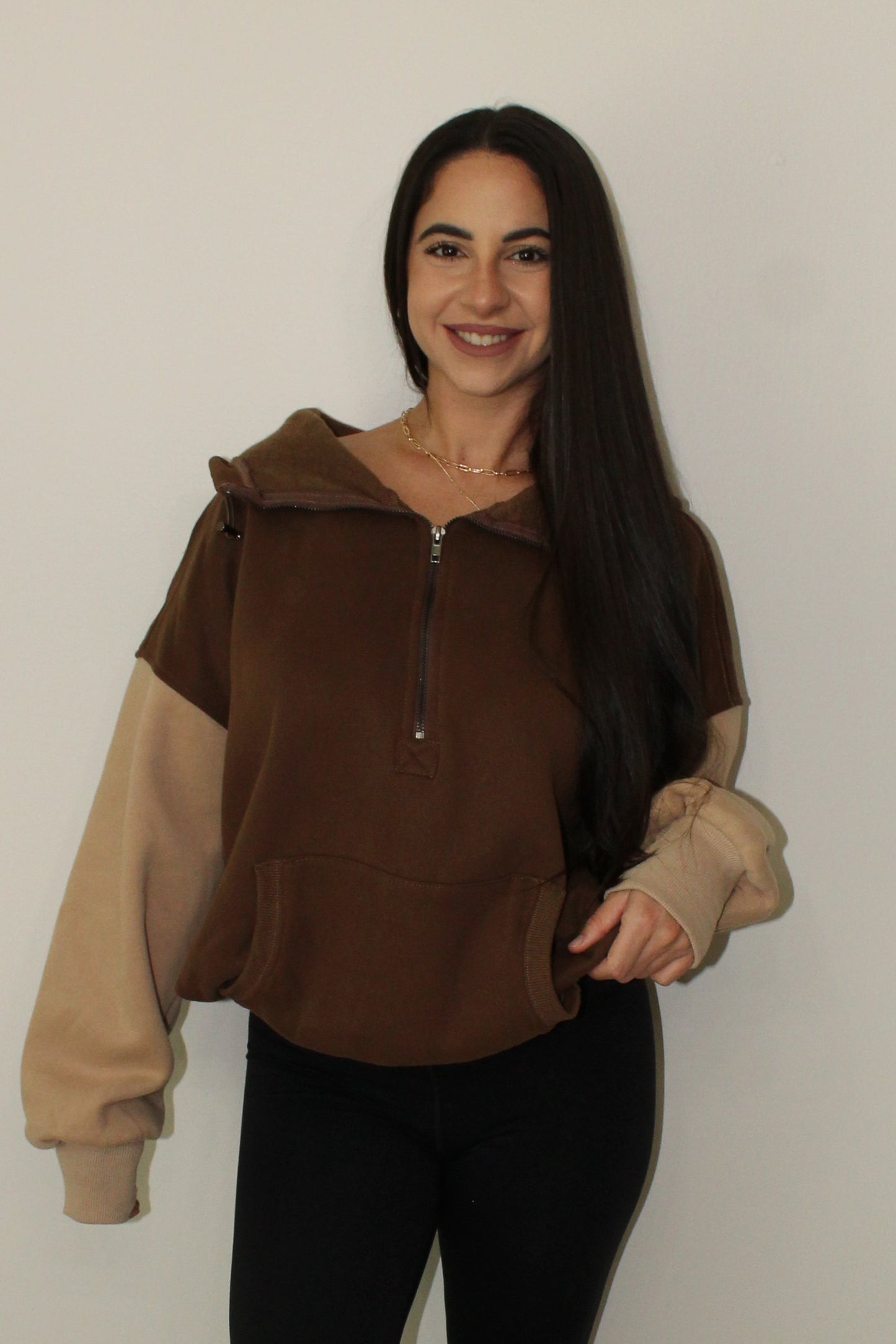 AUTUMN COLOR BLOCK FLEECE HOODIE