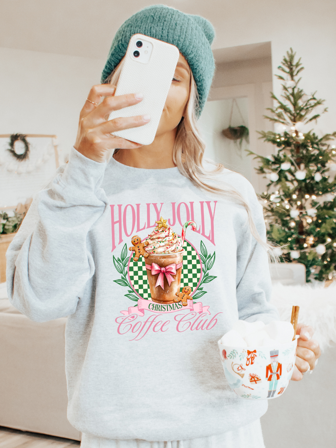 HOLLY JOLLY COFFEE CREWNECK