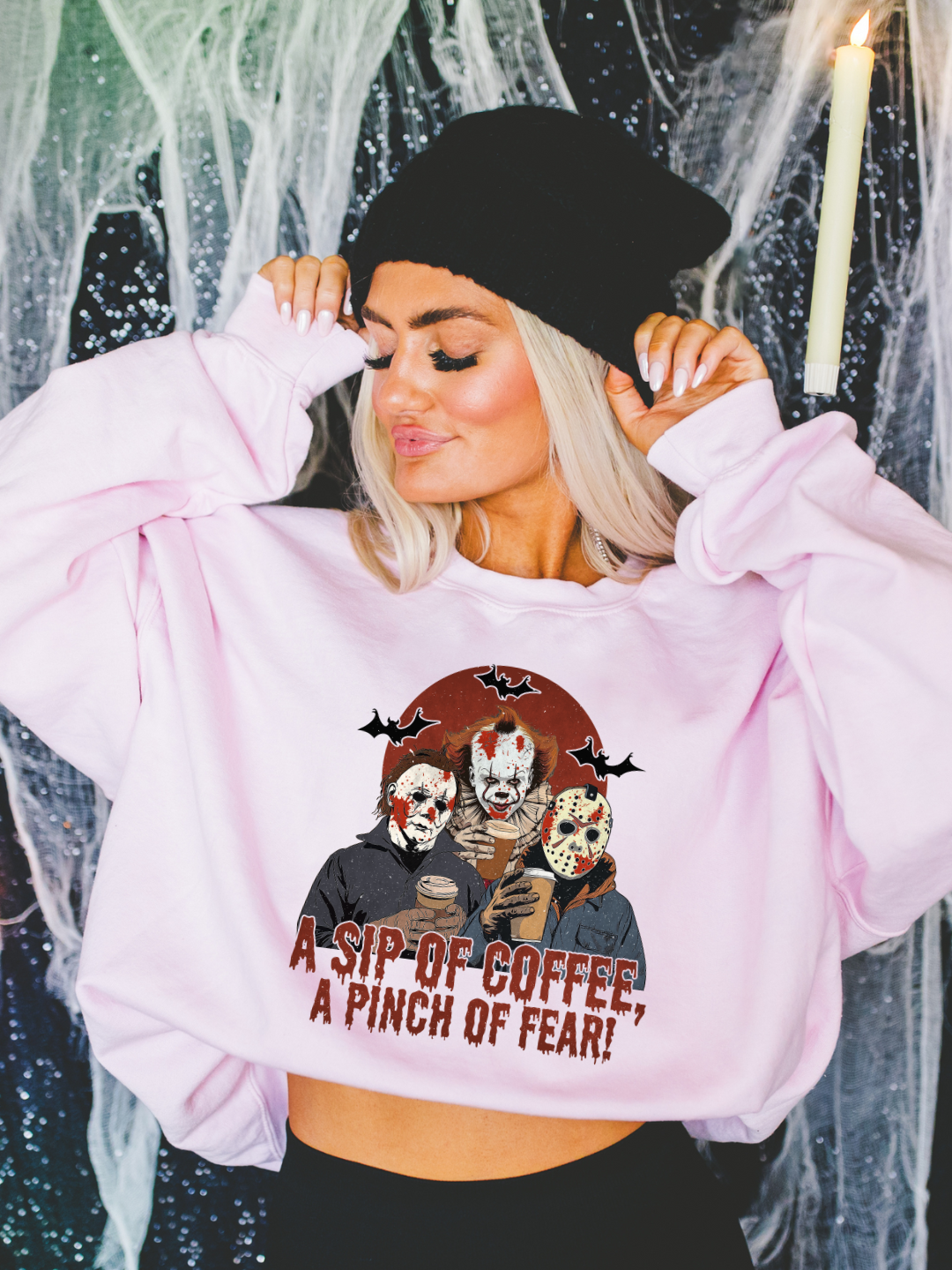 SIP OF COFFEE, PINCH OF FEAR CREWNECK/T-SHIRT