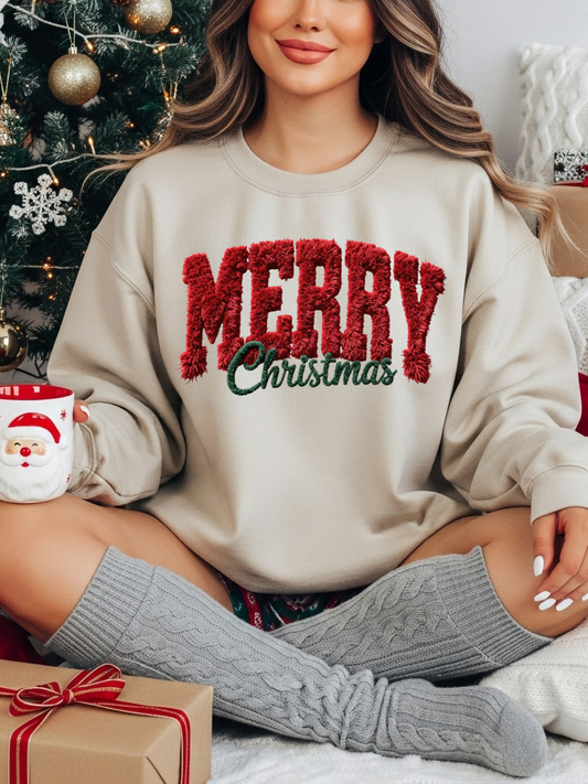 MERRY CHRISTMAS YARN CREWNECK