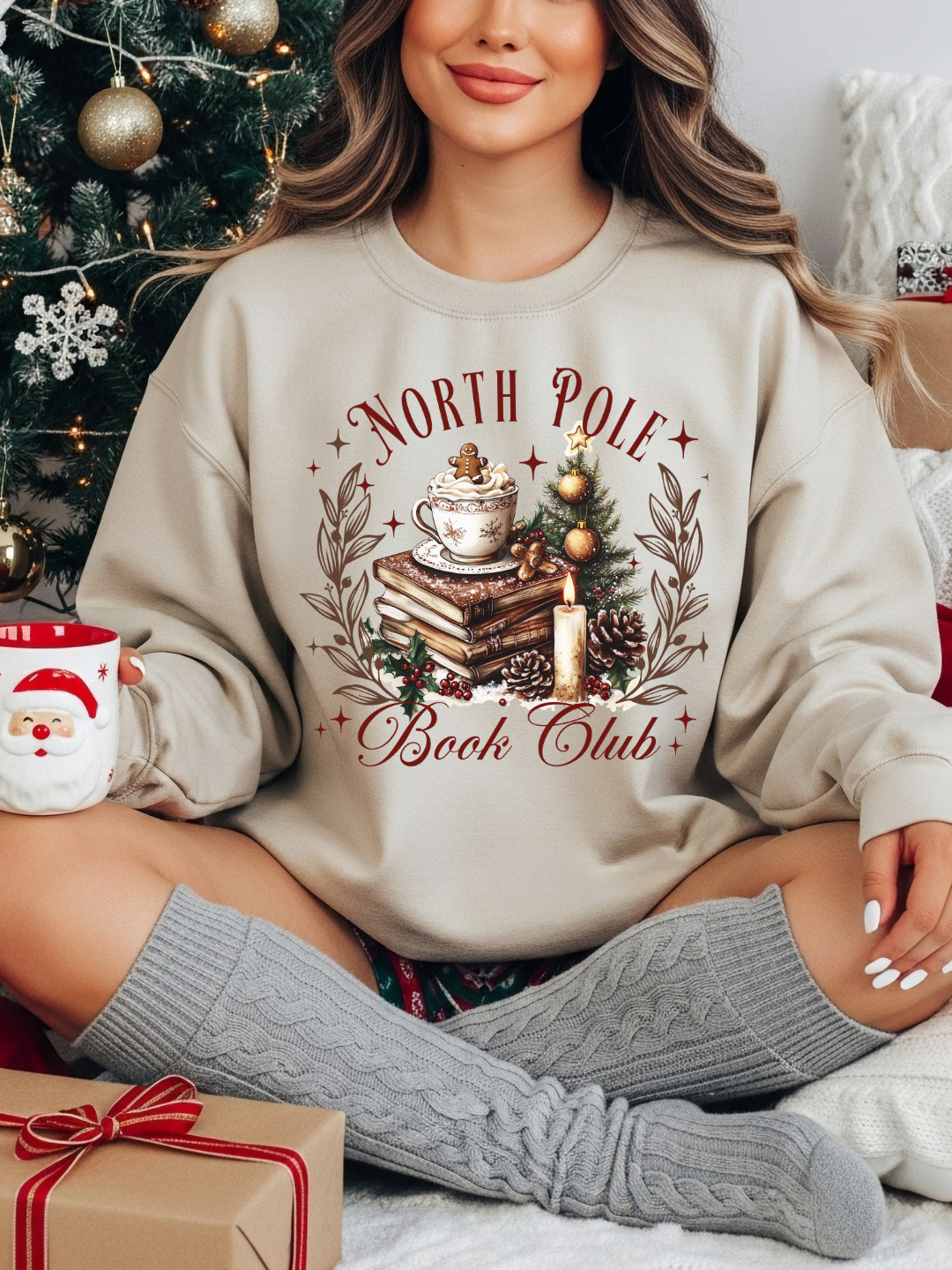 NORTH POLE BOOK CLUB CHRISTMAS CREWNECK