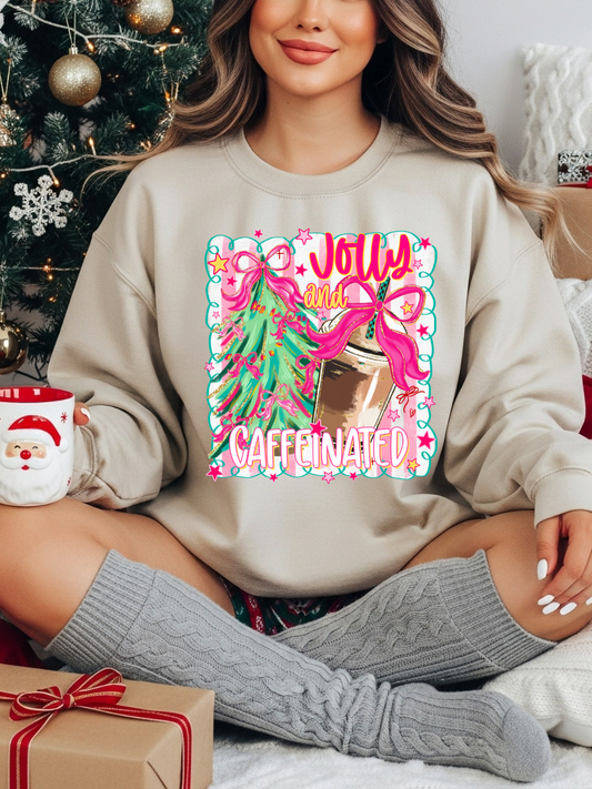 JOLLY & CAFFEINATED CHRISTMAS CREWNECK