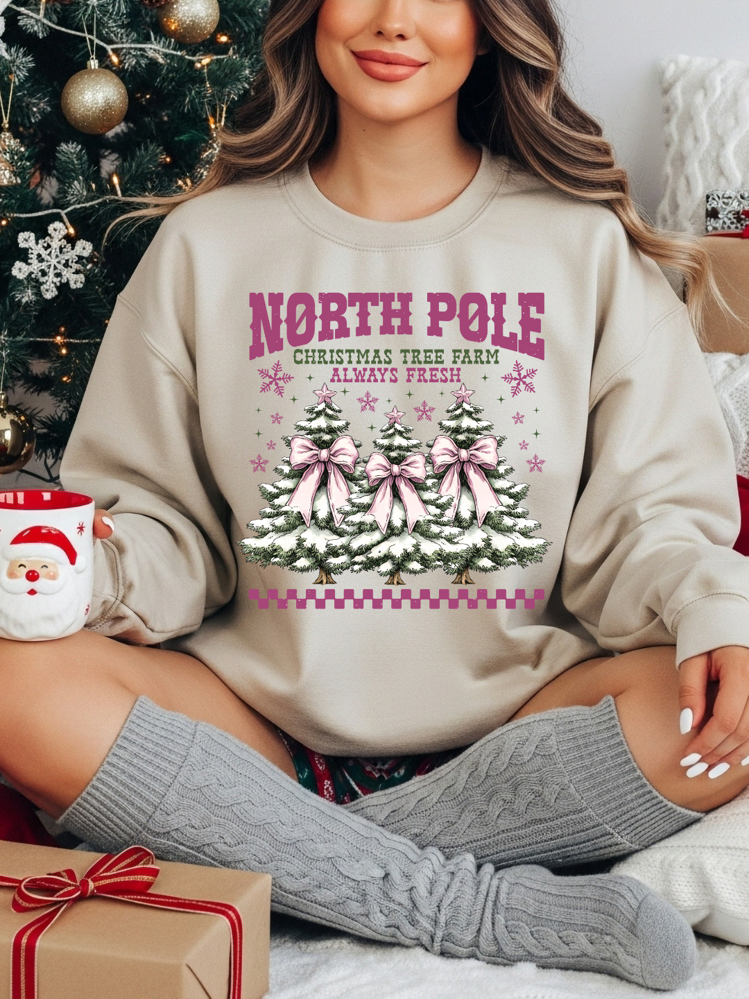 NORTH POLE CHRISTMAS TREES CREWNECK