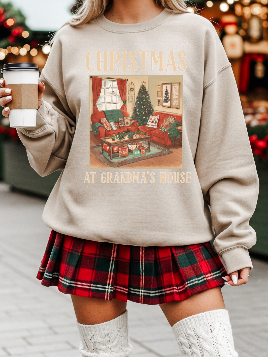 CHRISTMAS AT GRANDMAS HOUSE CREWNECK