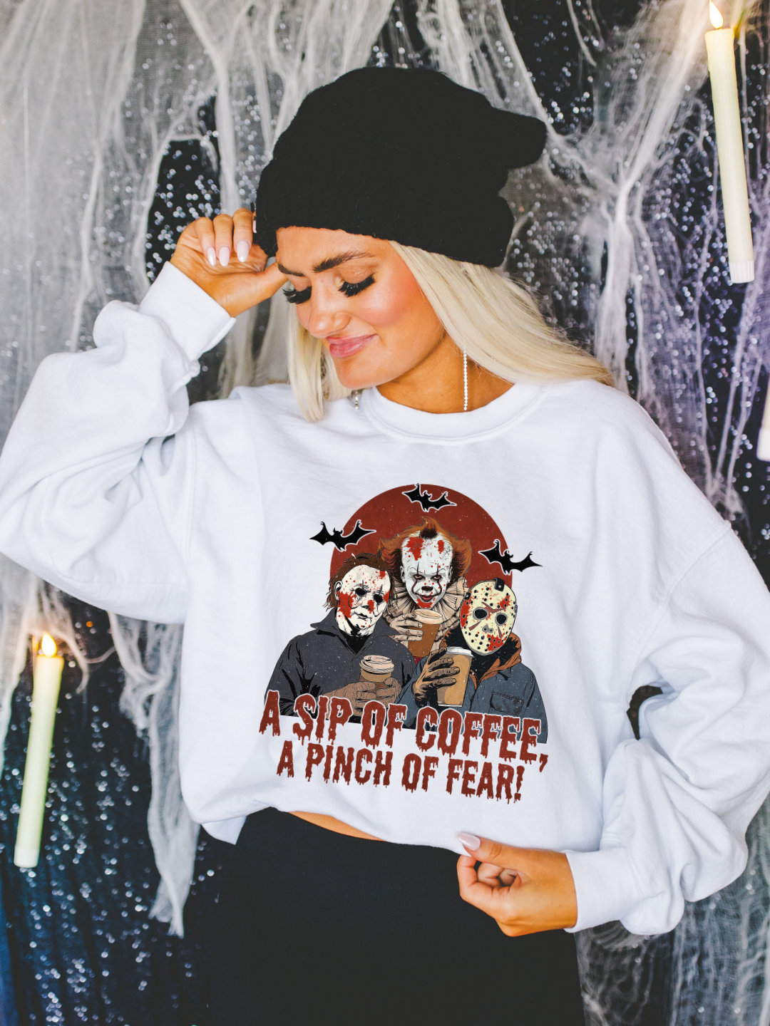 SIP OF COFFEE, PINCH OF FEAR CREWNECK/T-SHIRT