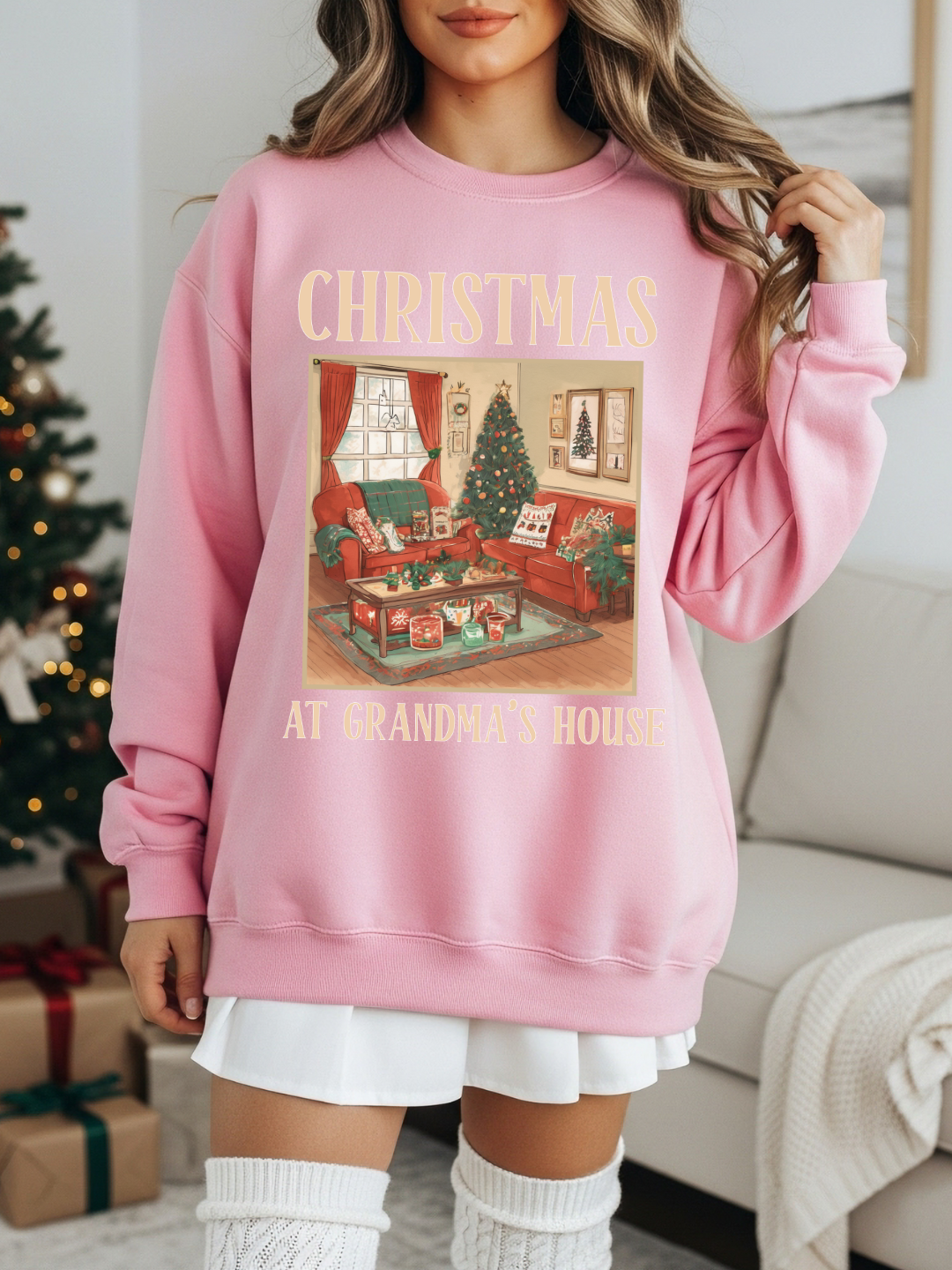 CHRISTMAS AT GRANDMAS HOUSE CREWNECK