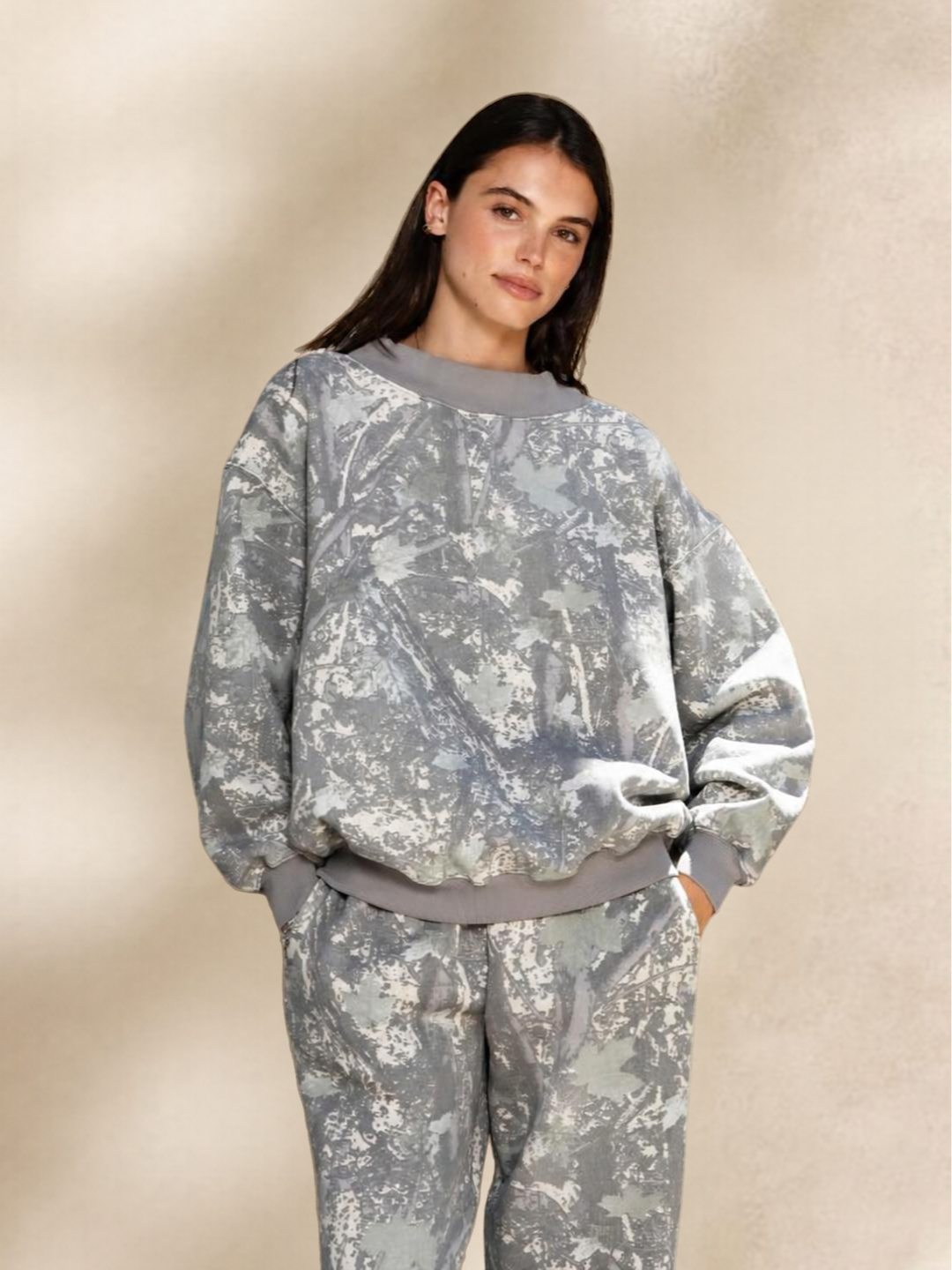 CAMO MOCKNECK FLEECE SWEATSHIRT