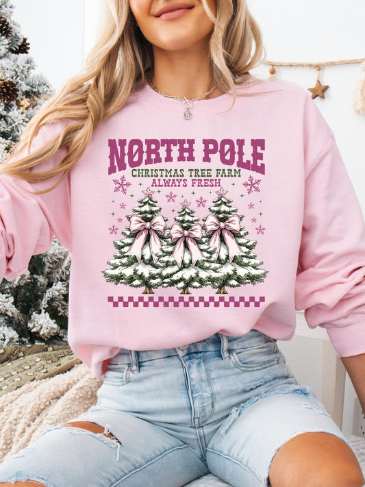 NORTH POLE CHRISTMAS TREES CREWNECK