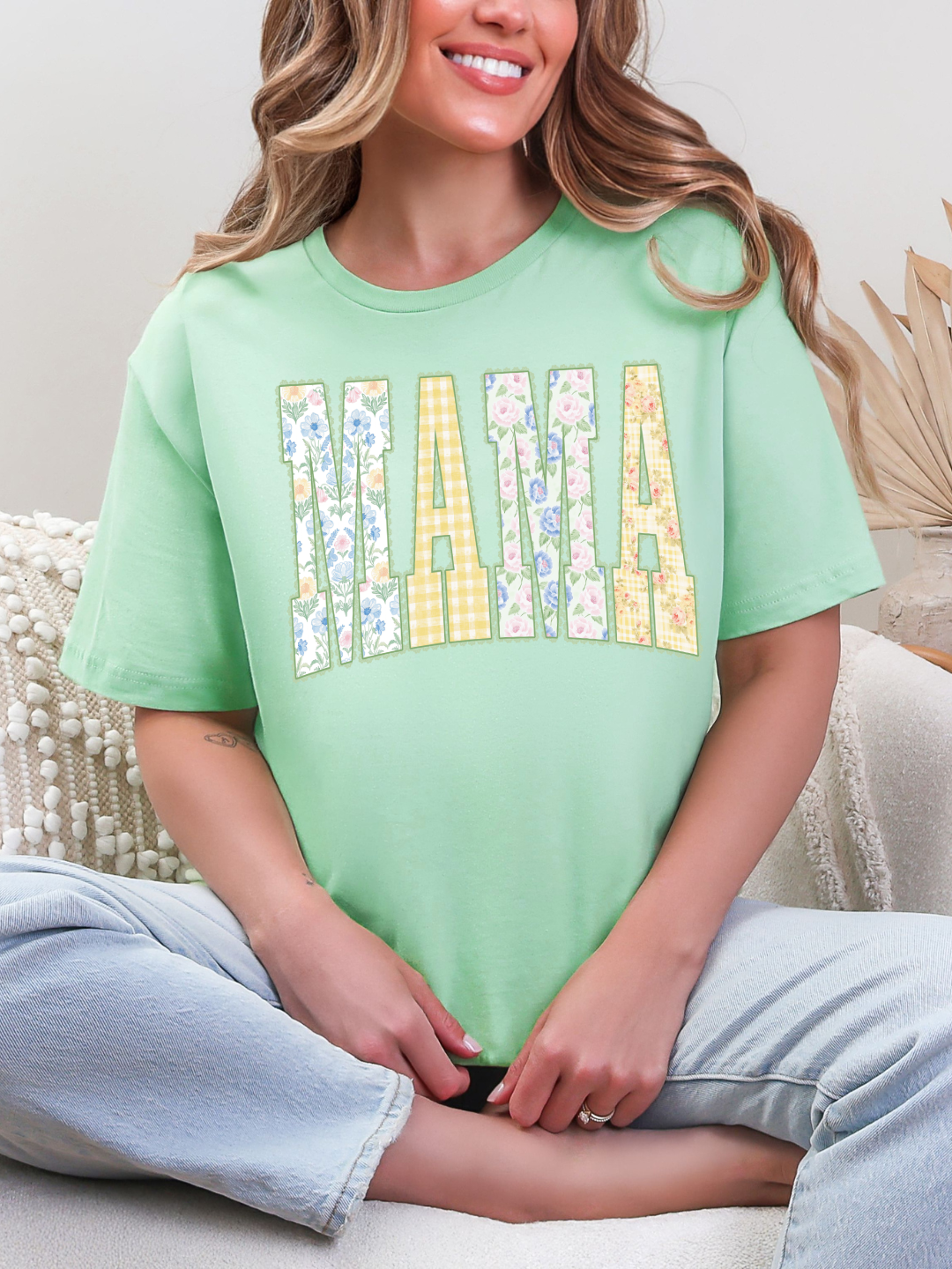 MAMA YELLOW FLORAL T-SHIRT