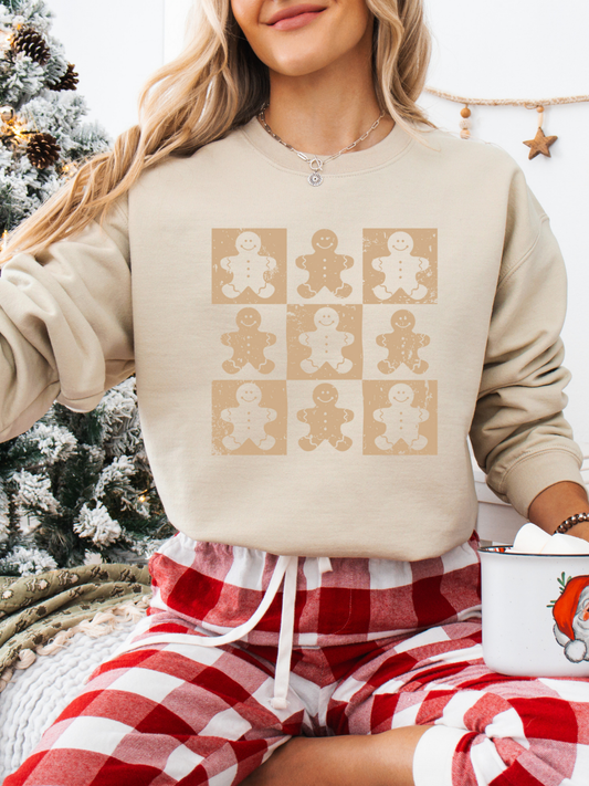 GINGERBREAD CHECKERED CREWNECK