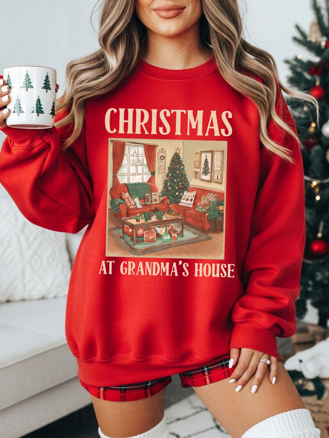 CHRISTMAS AT GRANDMAS HOUSE CREWNECK