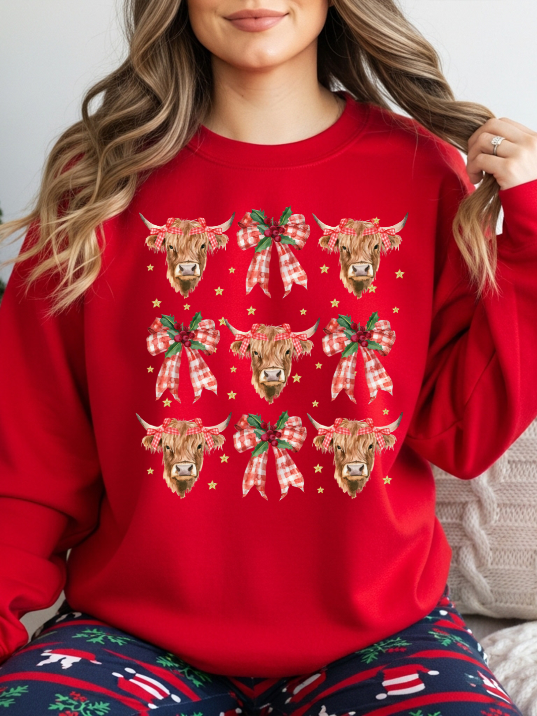 COWS & BOWS CHRISTMAS CREWNECK