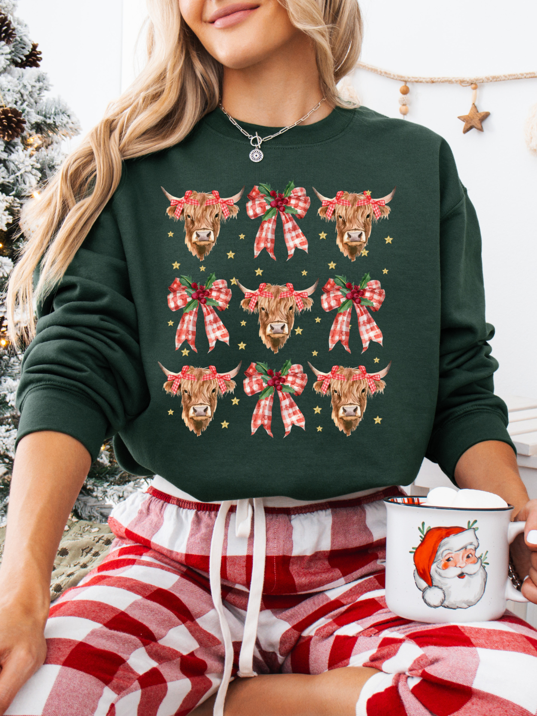 COWS & BOWS CHRISTMAS CREWNECK