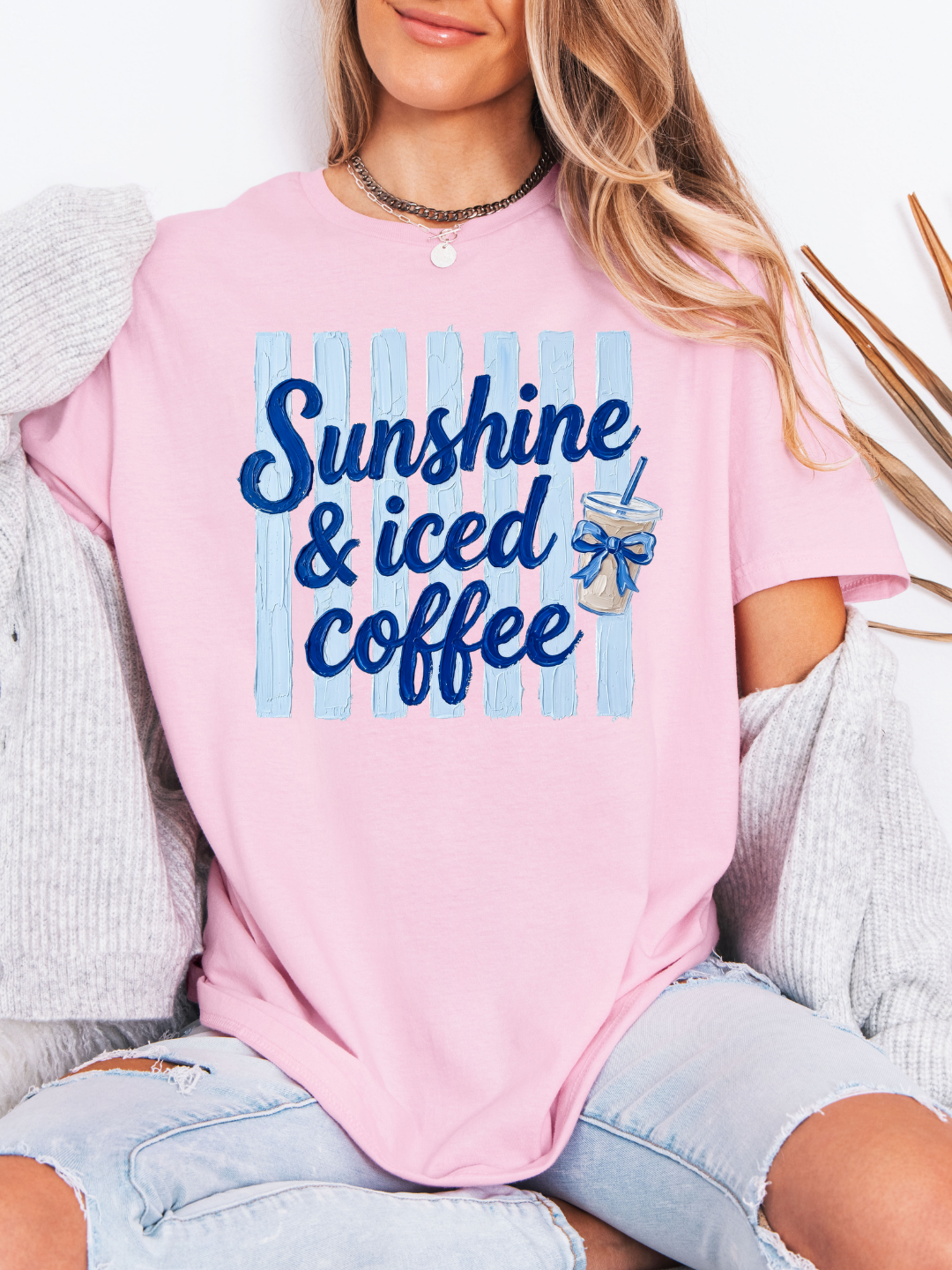 SUNSHINE & ICED COFFEE T-SHIRT