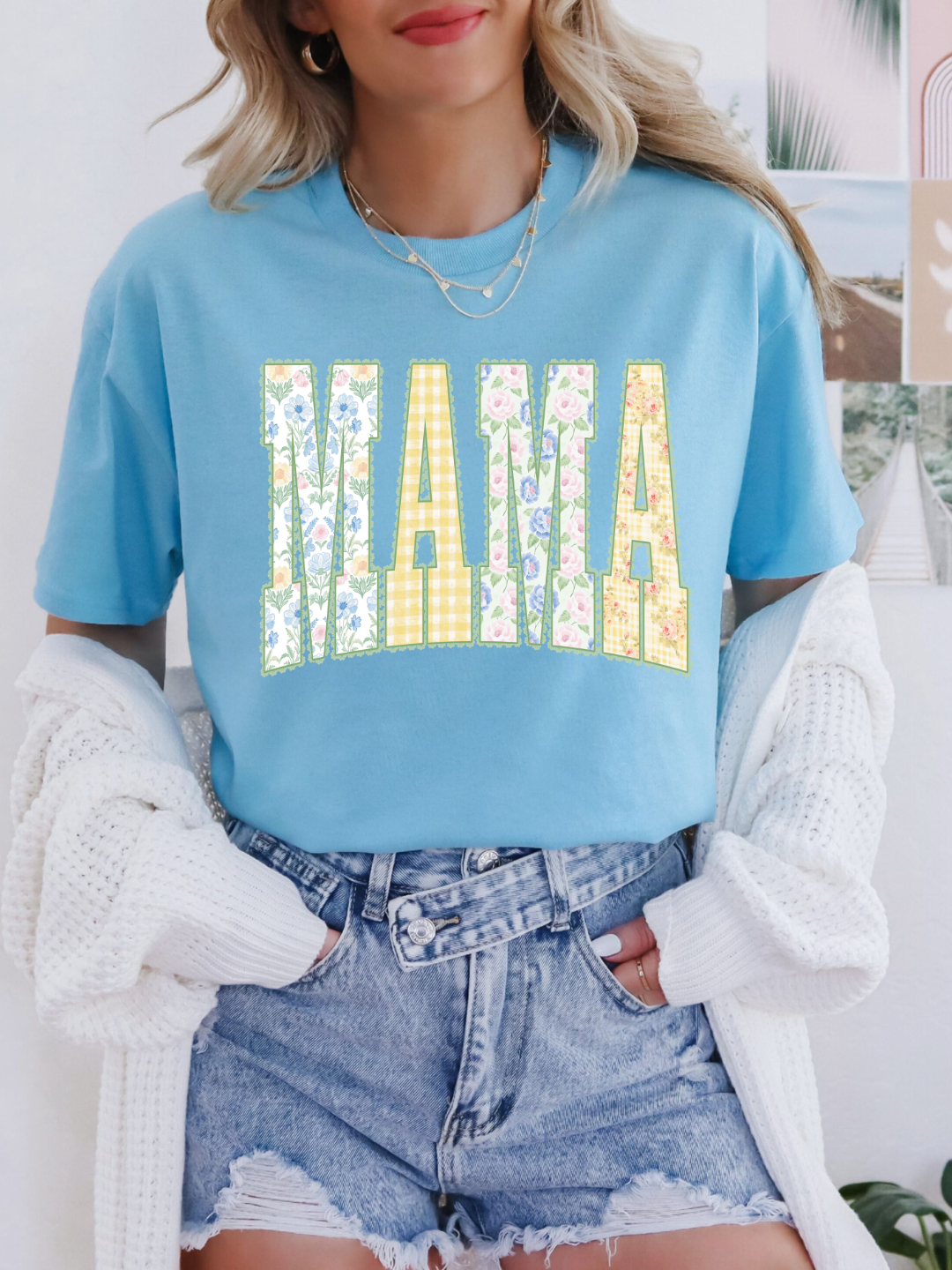 MAMA YELLOW FLORAL T-SHIRT