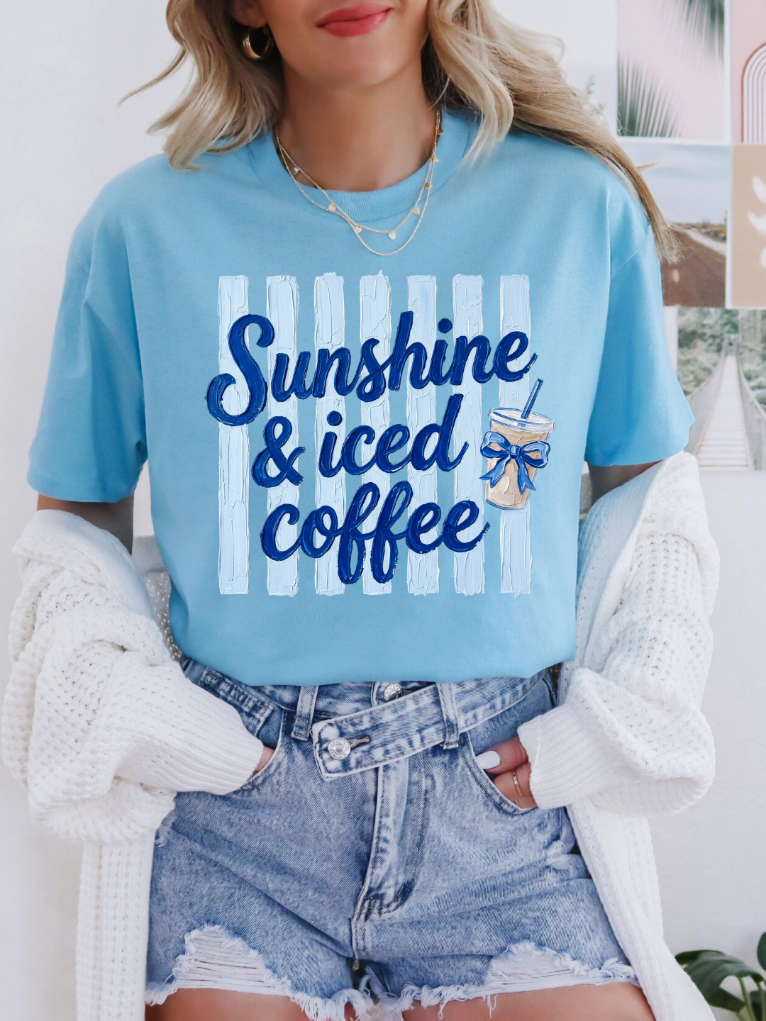 SUNSHINE & ICED COFFEE T-SHIRT
