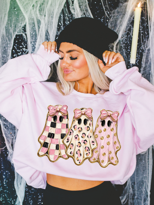 PINK GHOST TRIO HALLOWEEN | DTF TRANSFER