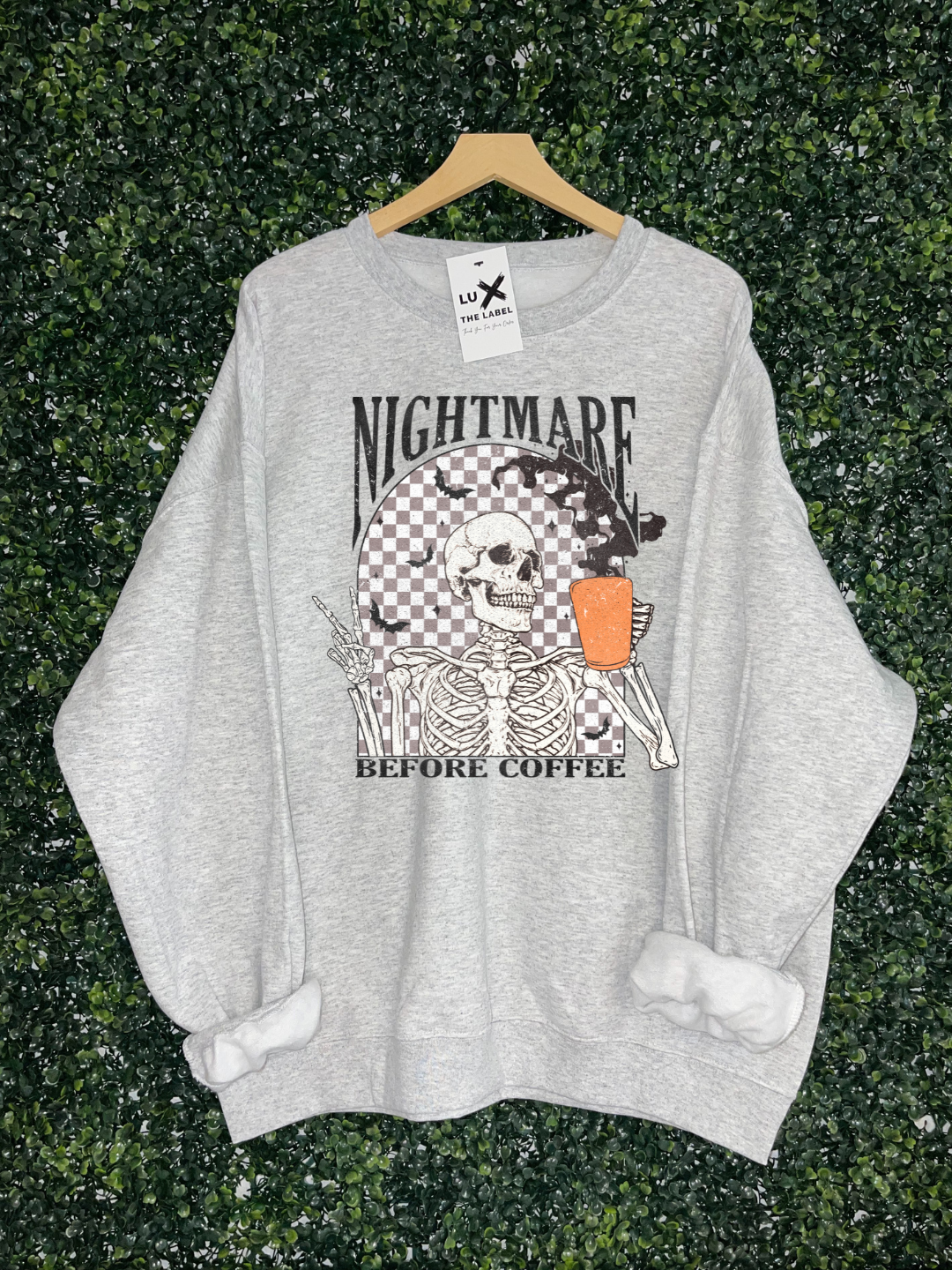 NIGHTMARE BEFORE COFFEE CREWNECK/T-SHIRT