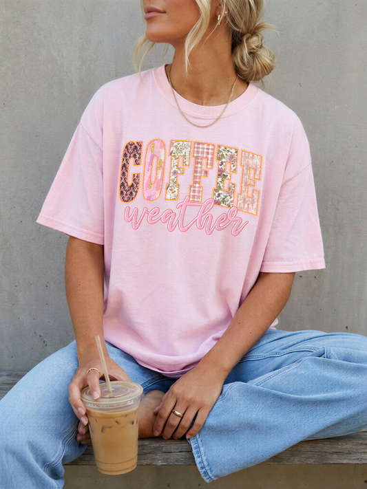 PATCHWORK COFFEE WEATHER T-SHIRT
