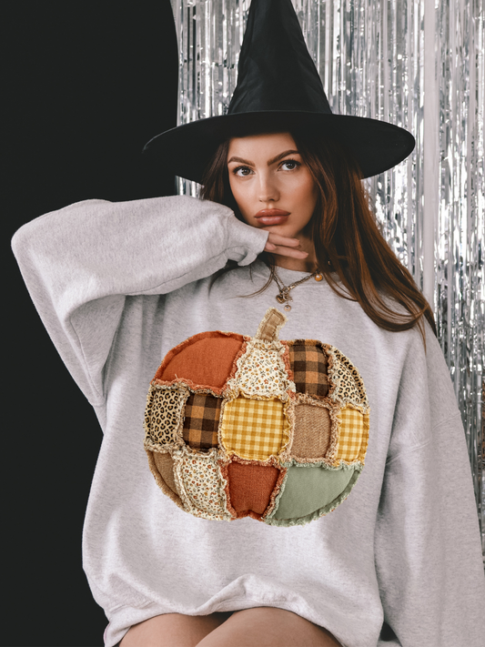 QUILTED FALL PUMPKIN HALLOWEEN | DTF TRANSFER