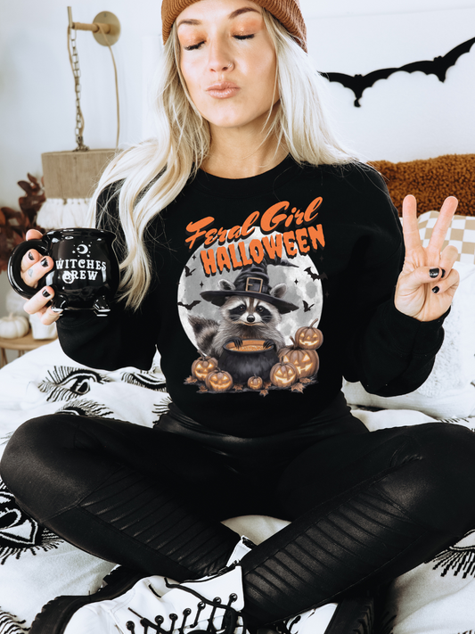 FERAL GIRL HALLOWEEN CREWNECK