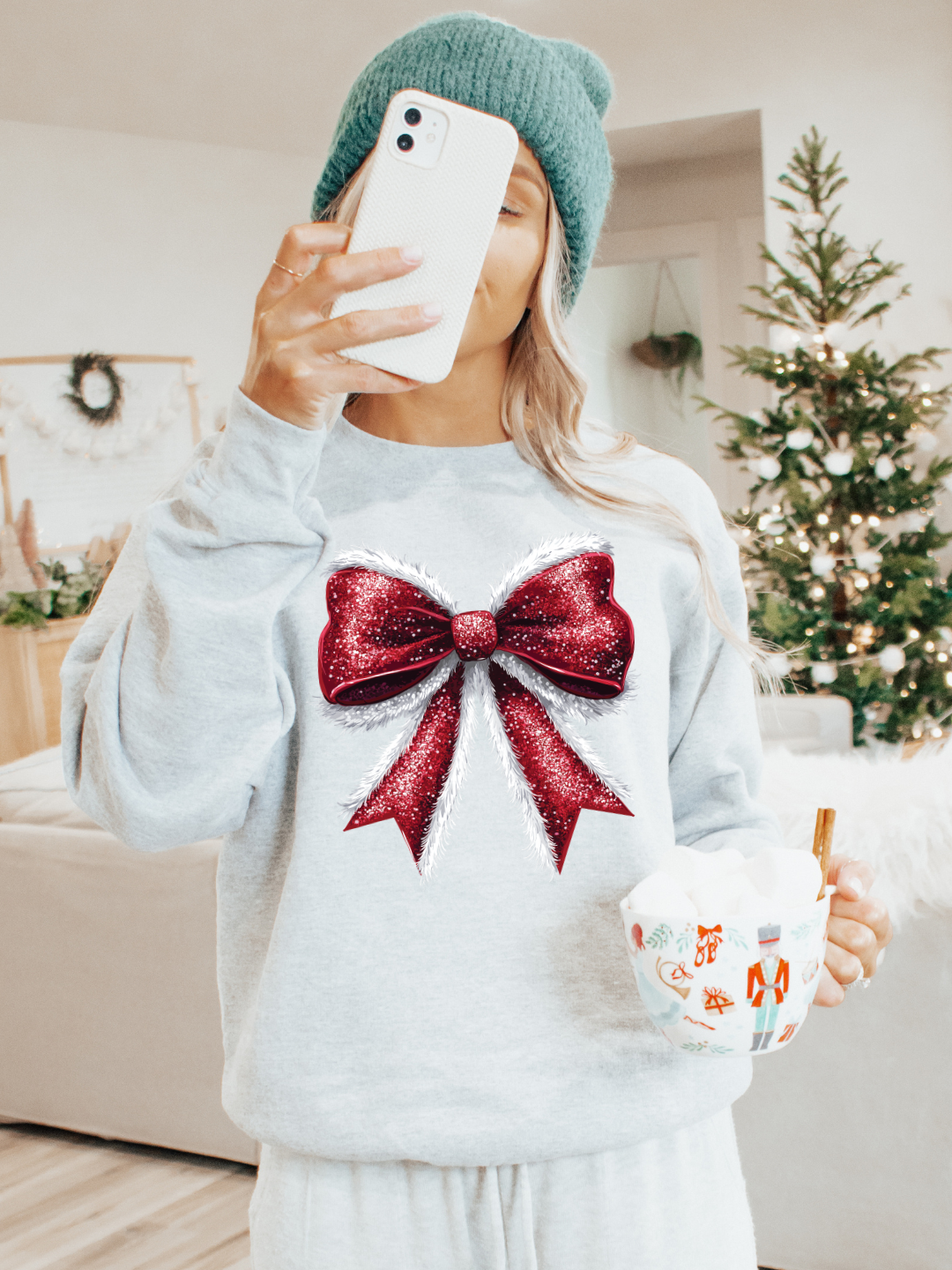 MRS CLAUS BOW CHRISTMAS CREWNECK