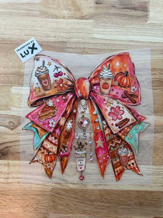 PUMPKIN SPICE BOW HALLOWEEN  | DTF TRANSFER
