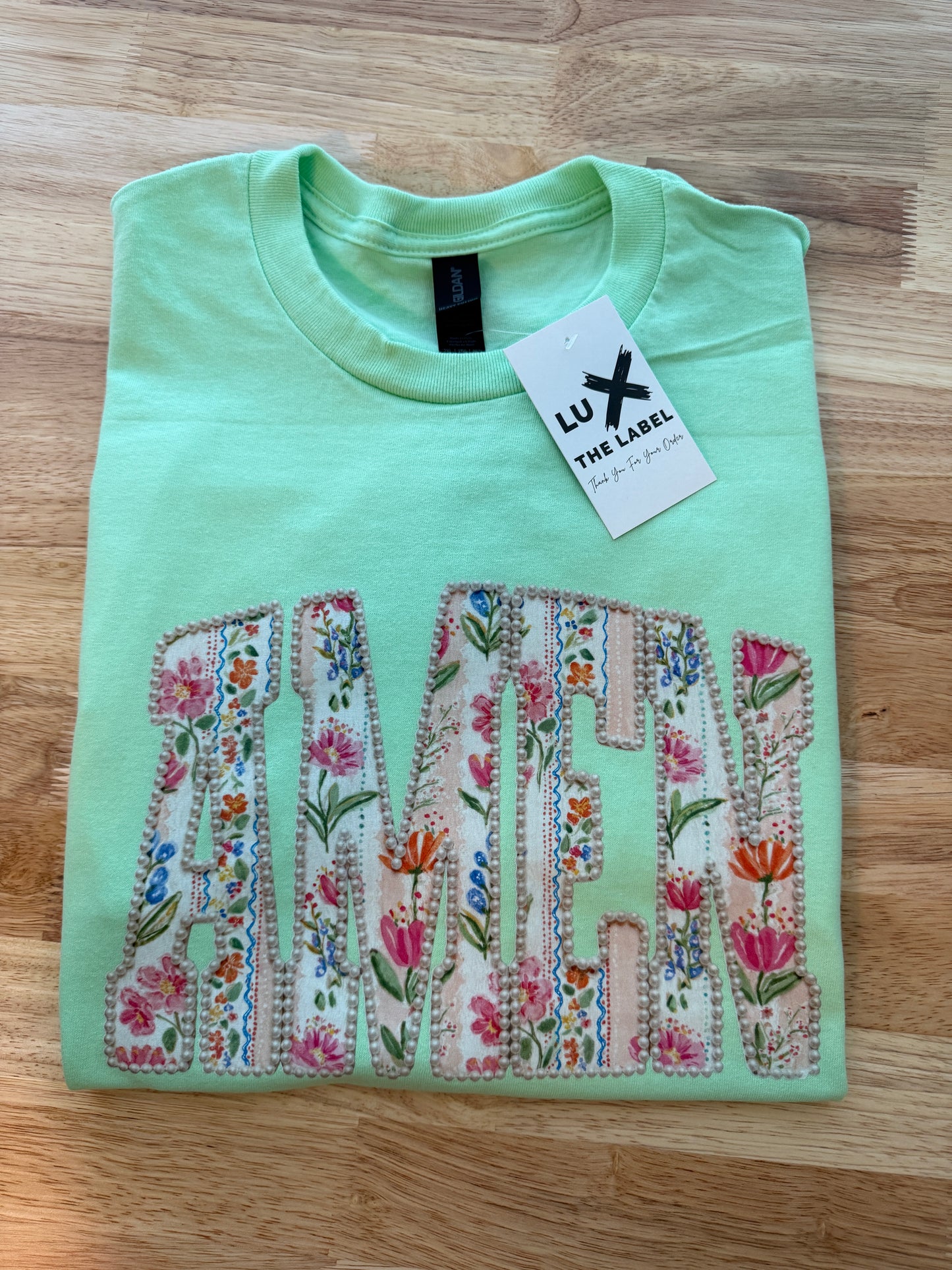 AMEN FLORAL PEARLS T-SHIRT
