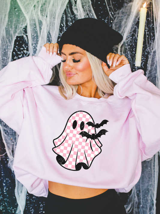 CHECKERED GHOST CREWNECK