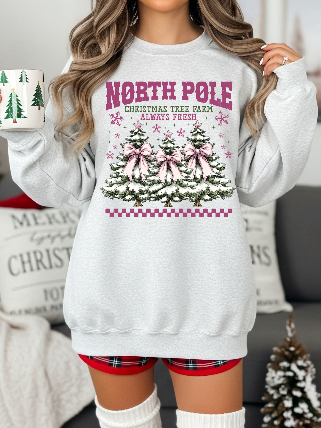NORTH POLE CHRISTMAS TREES CREWNECK