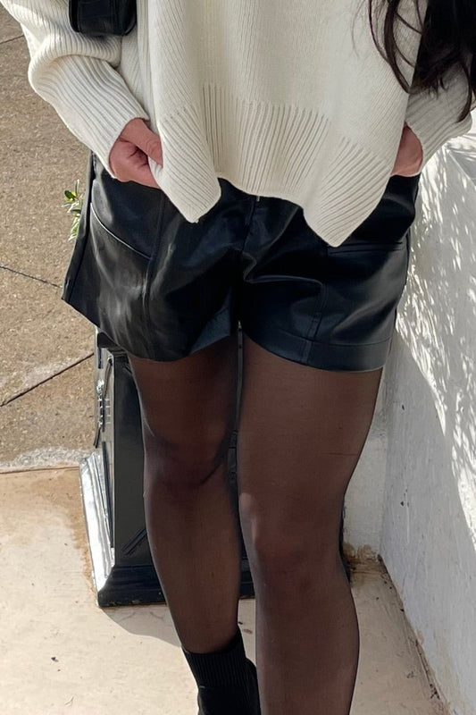 FAUX LEATHER SHORTS