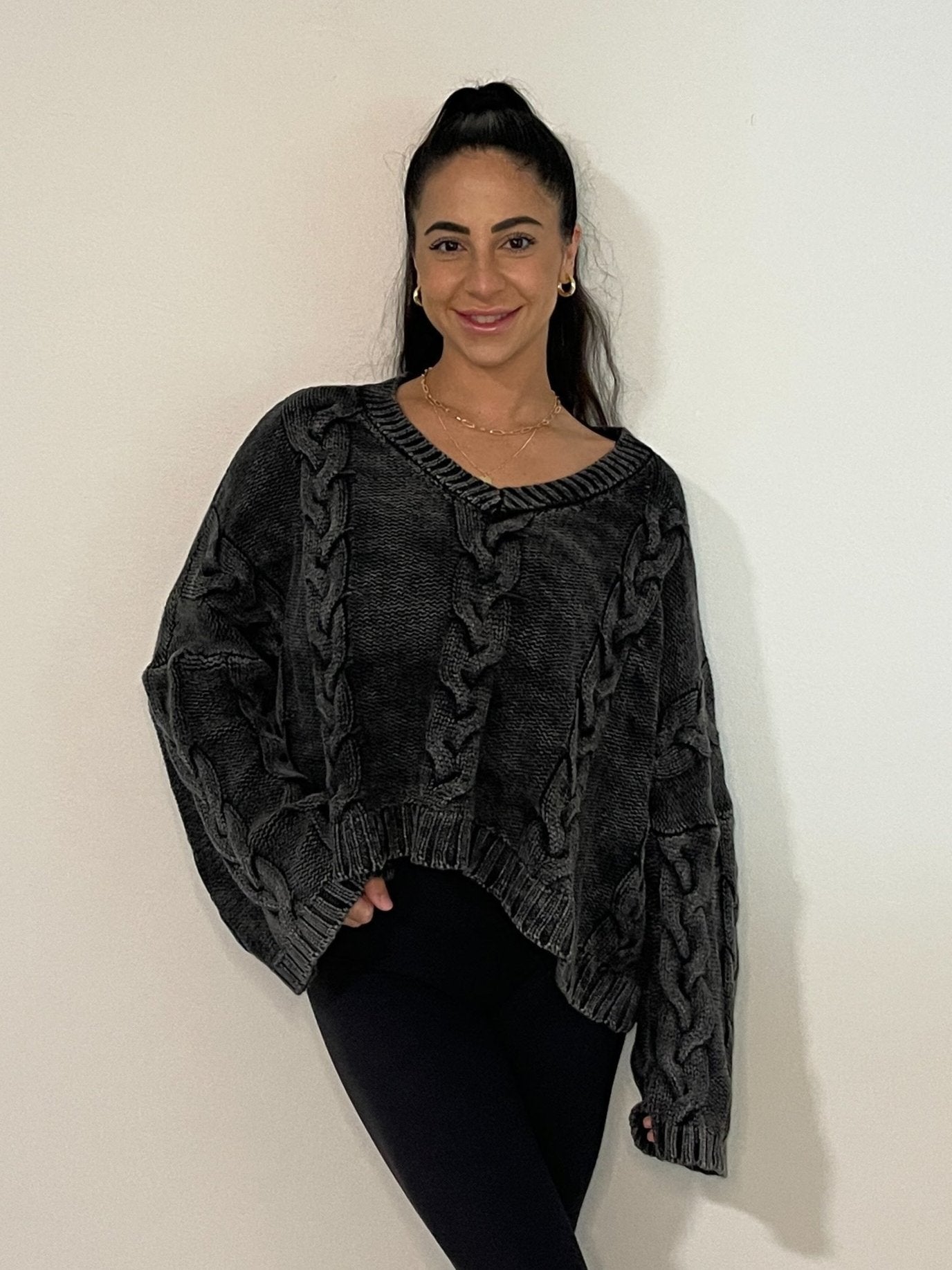 CARMEN CABLE KNIT OVERSIZED SWEATER