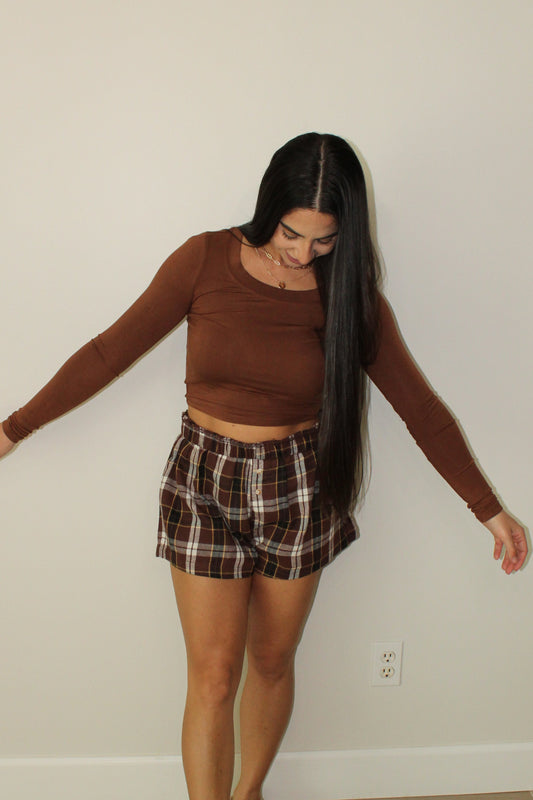 CHESTNUT LONG SLEEVE TOP