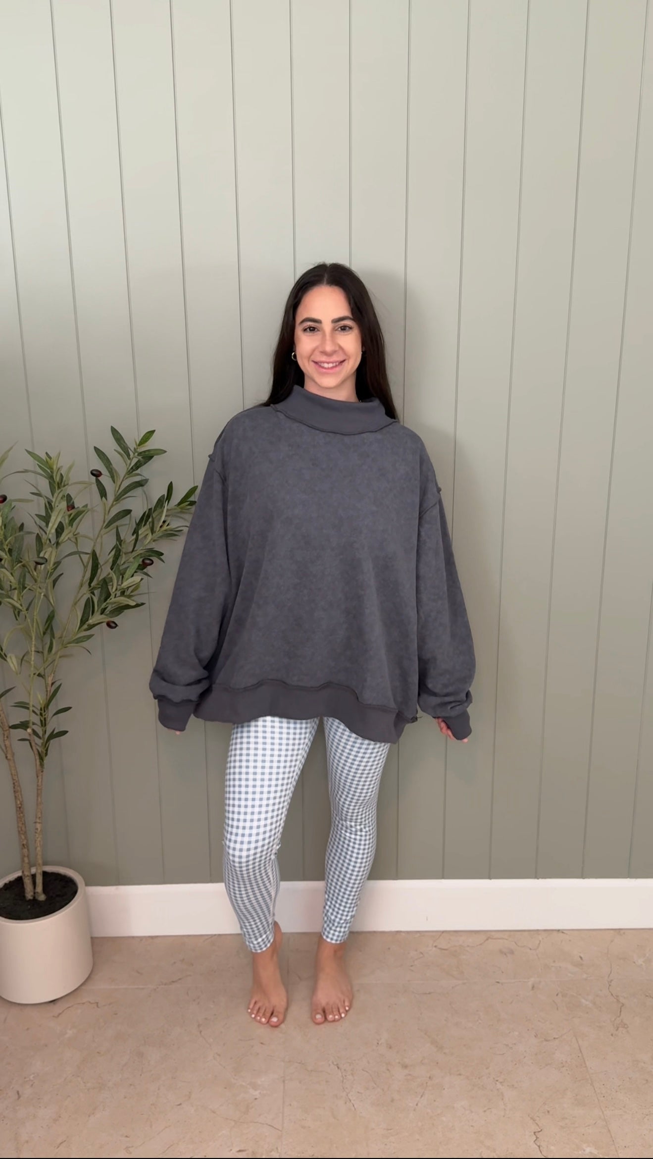 DOORBUSTER BUCKET LIST Vintage Wash Mock Neck Sweatshirt