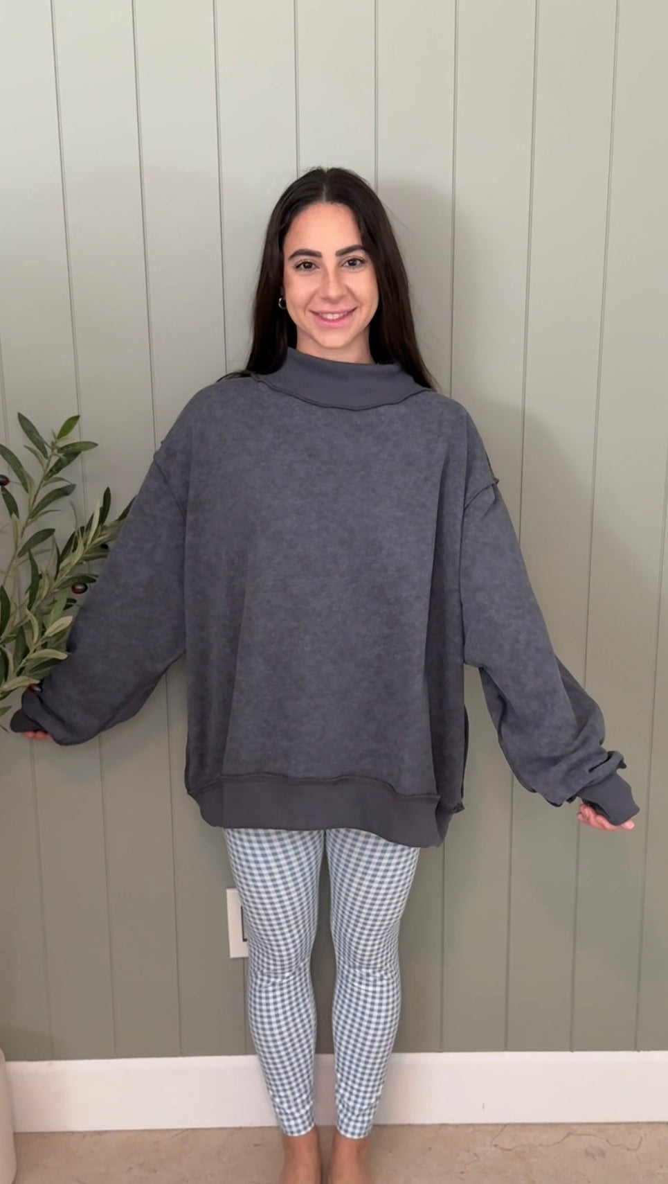 DOORBUSTER BUCKET LIST Vintage Wash Mock Neck Sweatshirt