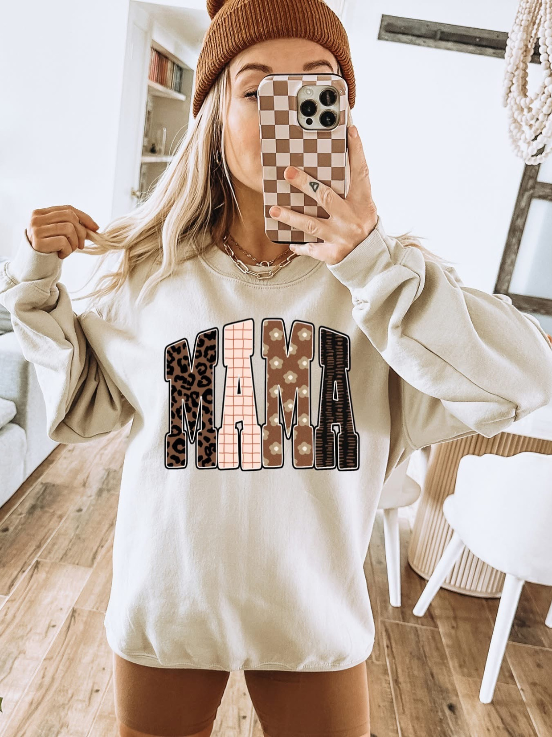 MAMA PATTERN CREWNECK